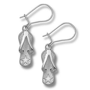 Sterling Silver Dallas Cowboys Flip Flop Earrings