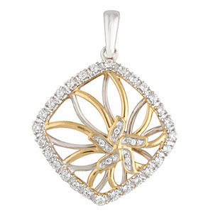 Stunning Snowflakes Diamond Two Tone Gold Necklace