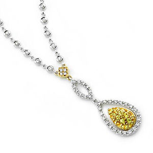 Stately Empire Yellow Sapphire and Diamond Necklace