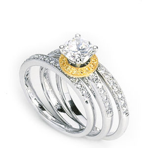 Three Ring Diamond Bridal Set by Simon G