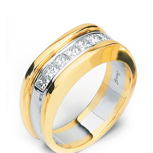 Simon G Princess Cut Diamond Gents Band
