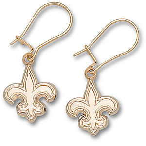 14k New Orleans Saints 1/2 Inch Logo Dangle Earrings