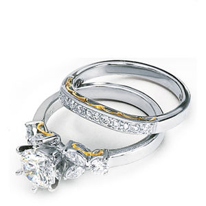 Platinum and Gold Bridal Set by Simon G
