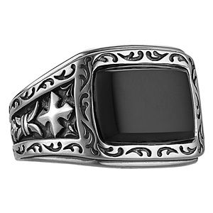 Scott Kay Unkaged Ring with Onyx Center