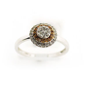 Elegant Cognac Diamond Cluster Fashion Ring