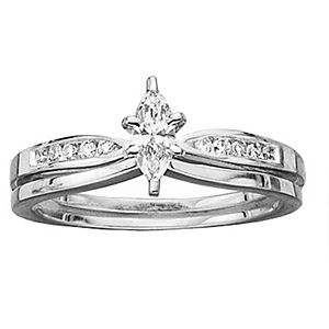 Beautiful Marquise Cut Diamond Bridal Set