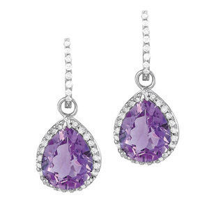 Beautiful Amethyst Tear Drop Earrings