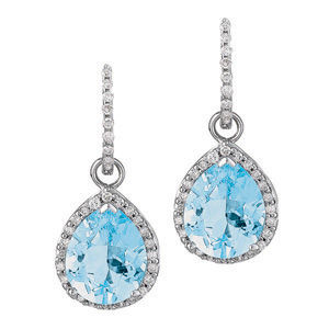 Blue Topaz Tear Drop Earrings