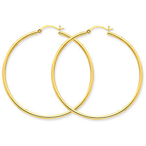 Stunning 14k Yellow Gold Round Hoop Earrings