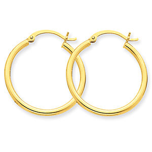 Round Hoop Earrings in 14k Yellow Gold