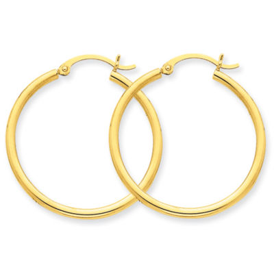 Dazzling Yellow Gold Round Hoop Earrings