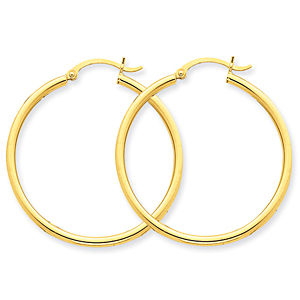 Gorgeous Yellow Gold Round Hoop Earrings