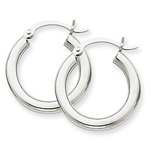 Classic 3mm White Gold Hoop Earrings