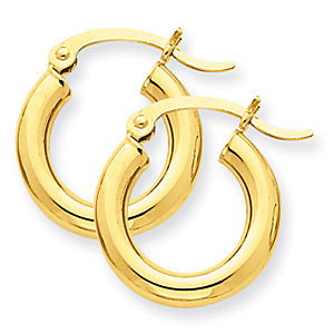 Stunning Polished LIghtweight Round Hoop Earrings