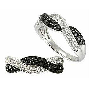 Elegant Black Diamond Braided Ring