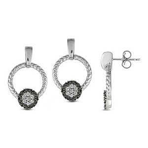 Elegant Black and White Diamond Earrings