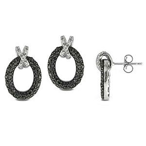 Beautiful Black And White Diamond Earrings