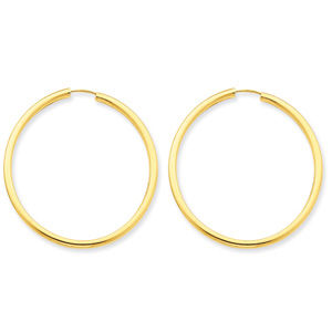 Exquisite 14k Yellow Gold Endless Hoop Earrings