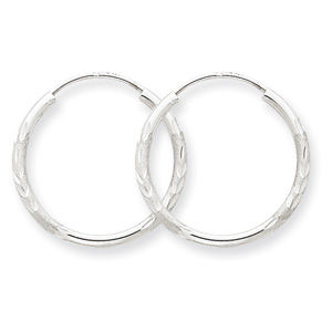 14k White Gold Endless Hoop Earrings
