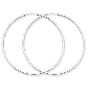 Exquisite 14k White Gold Endless Hoop Earrings
