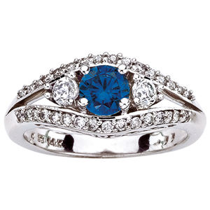 Stunning Blue Diamond Anniversary Band