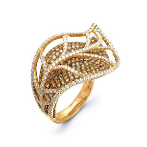 Stunning Simon G Diamond Leaf Fashion Ring