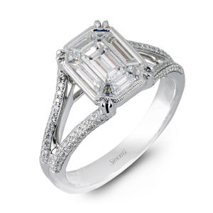 Elegant Simon G Mosaic Diamond Engagement Ring