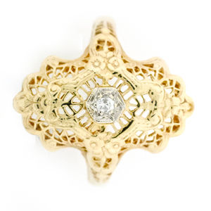 Kranichs Estate 10k Fashion Ring with Diamond
