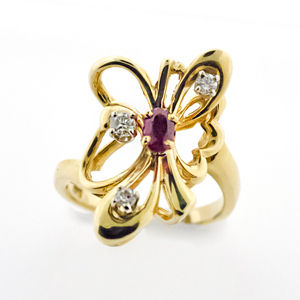 Estate Collection Ruby and Diamond Fashion Ring