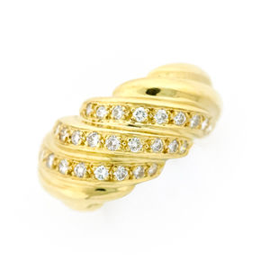Estate Collection Yellow Gold Diamond Fashion Dome Ring
