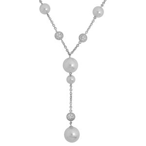 Belle Etoile Luxury White Pearl Necklace