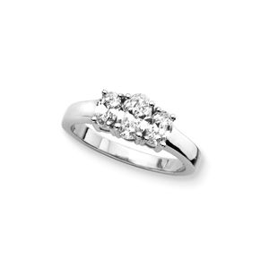 1 Carat Oval Cut Three Diamond Ring