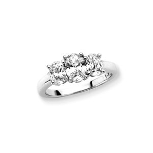 2 Carat Oval Cut Three Stone Diamond Ring