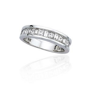 3/4 Carat Princess And Baguette Cut Diamond Band