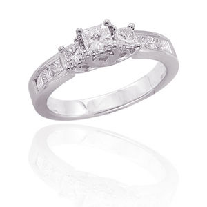 1 Carat Princess Cut Diamond Engagement Ring