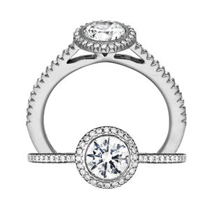 F SI1 .80CT Mounted in Ritani Bella Vita Solitaire Ring
