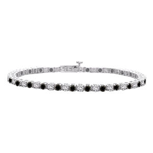 4 Carat Black and White Diamond Bracelet