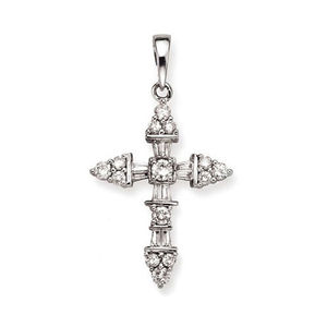 1 Carat Diamond Cluster Cross Pendant