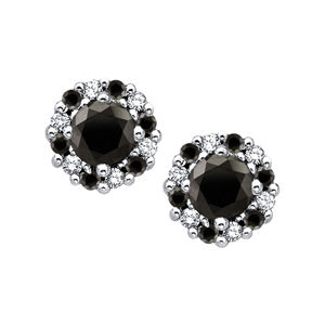 Black Diamond Cluster Earrings