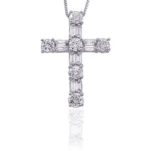 1/4 Carat Diamond Cross Pendant