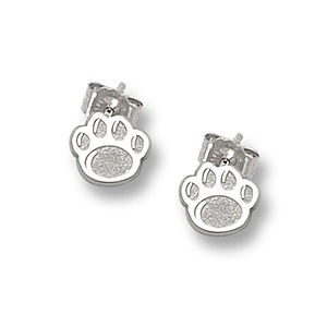 Sterling Silver Penn State Paw Print Earrings