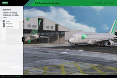 Screenshot from the MSA Aviation interactive model
