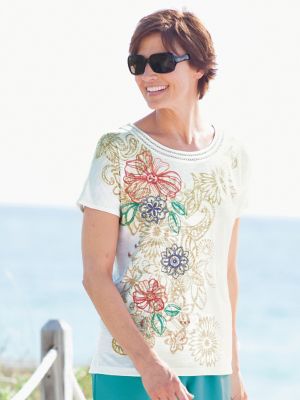Stencil Floral Tee by Alfred Dunner®