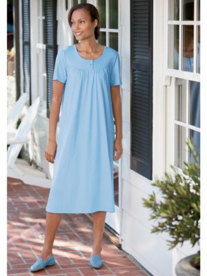 Short-Sleeve Knit Gown