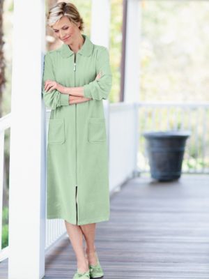 Velour Zip Front Robe