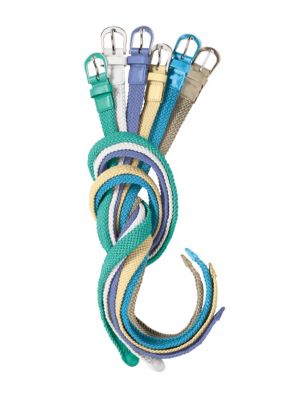 Enamel-Buckle Woven Belt