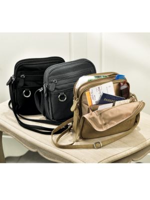 Nylon Zip-Around Travel Handbag