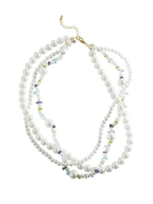 Gemstone & Pearl Twist Necklace