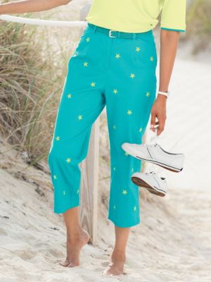 Dennisport Embroidered Capris