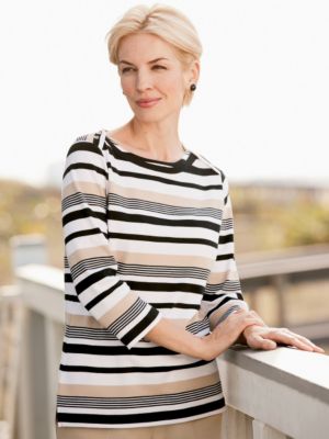 Boatneck Striped Tee